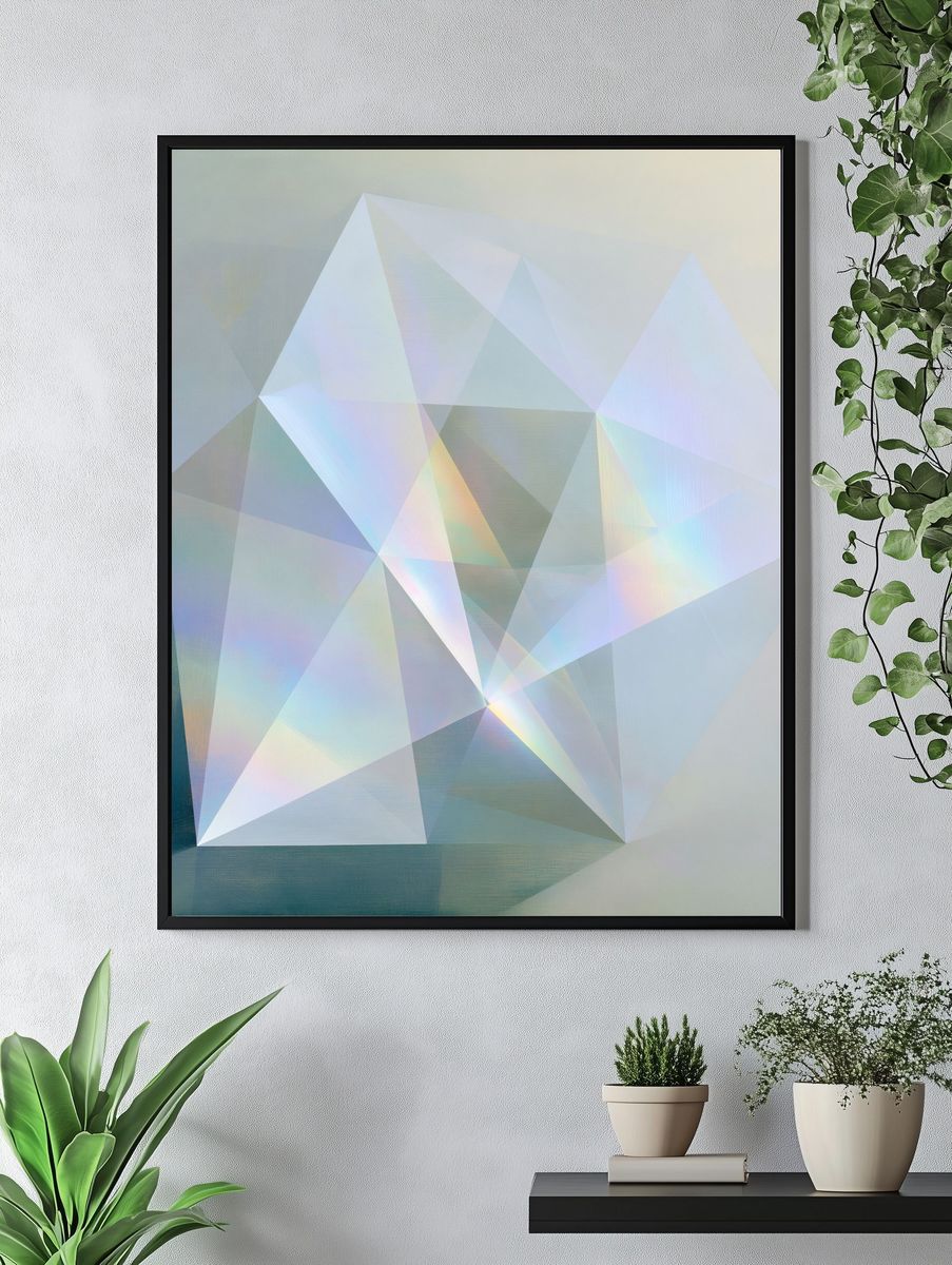 Prismatic Geometric Abstract Poster. — room view 4
