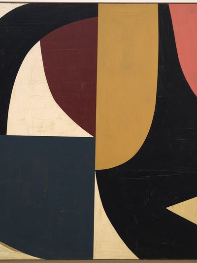 Mid-Century Geometric Abstract Poster. poster
