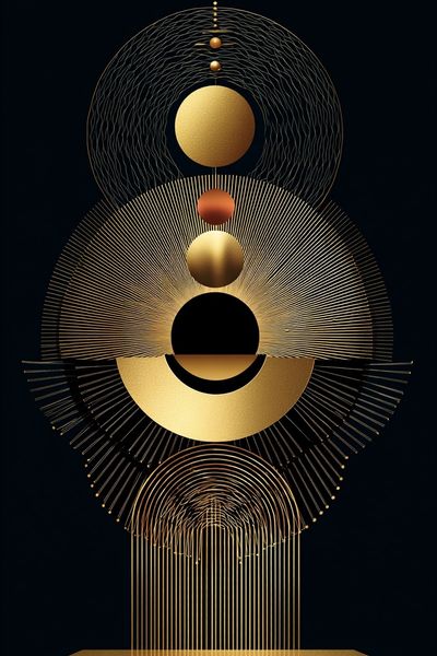 Golden Geometric Orbit Poster. poster