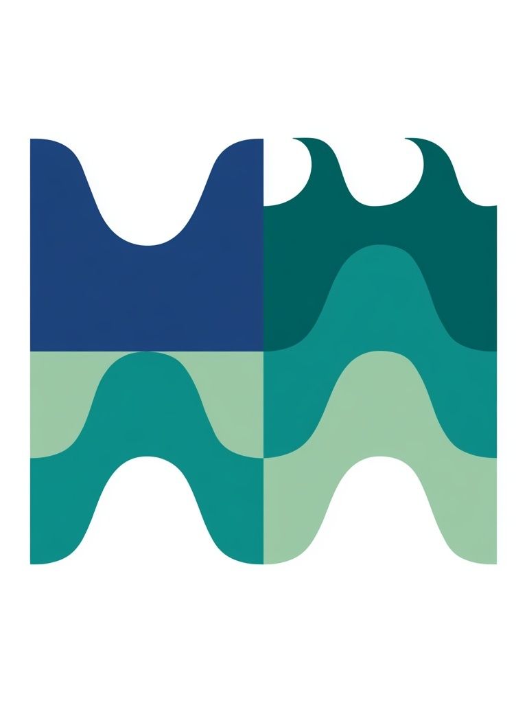 Wavy Geometric Abstract Poster. poster detail