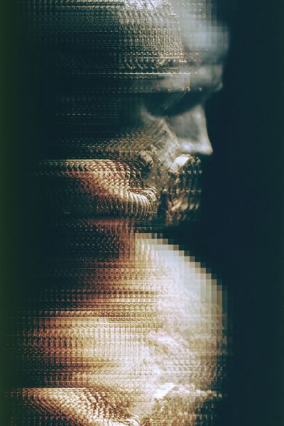 Glitched Portrait Abstract Print. poster print