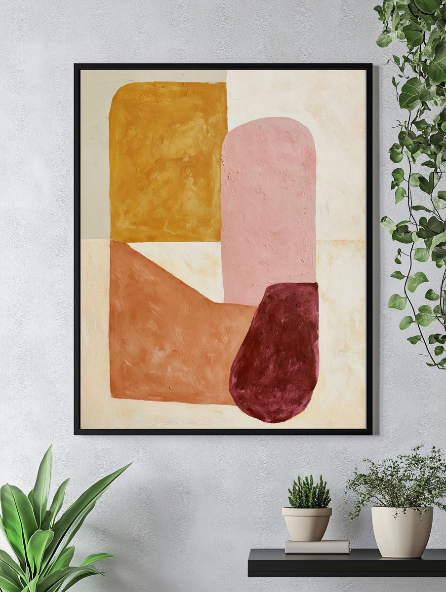 Abstract Earth Tones Poster. — room view 4