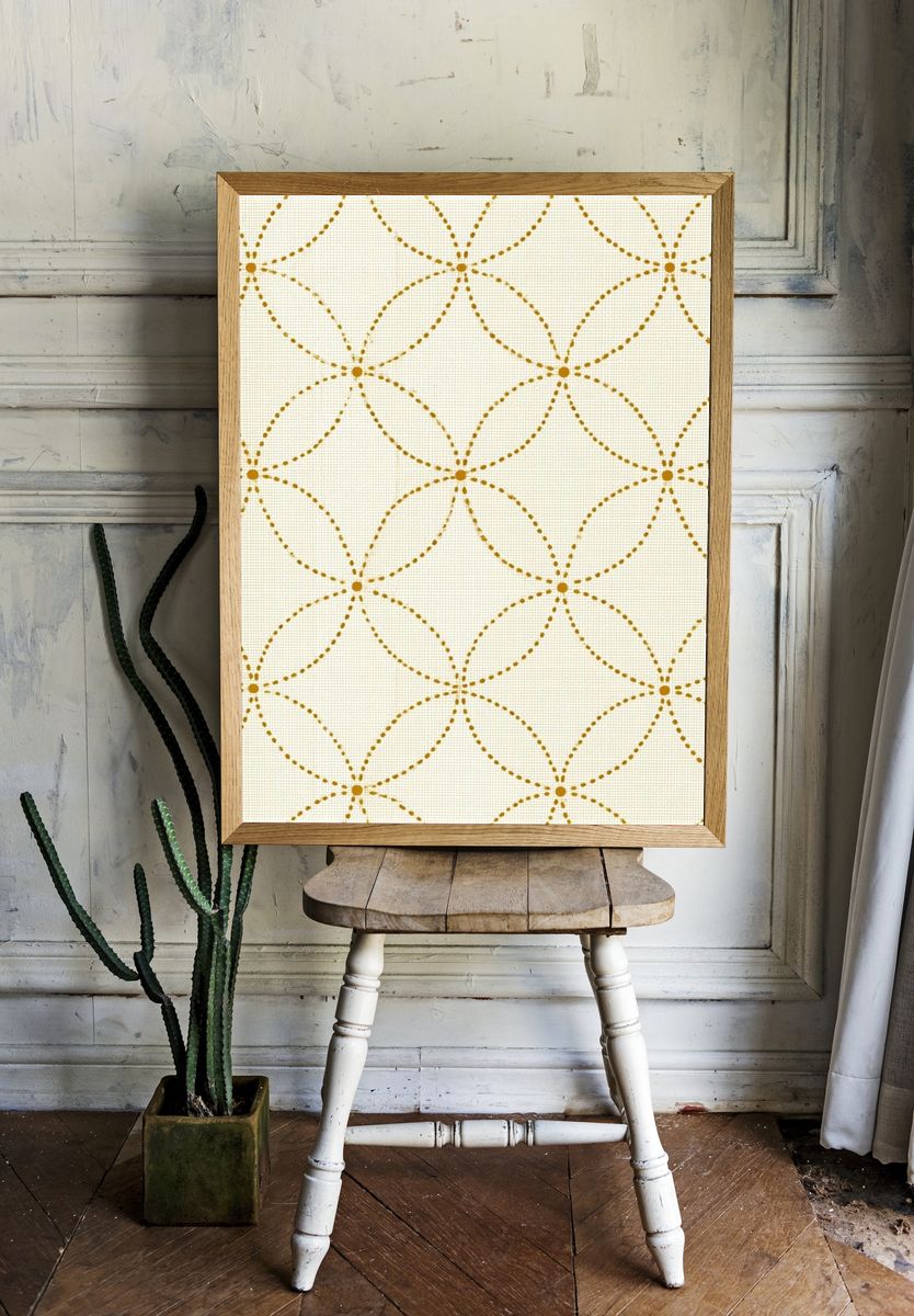 Golden Dotted Geometric Pattern Poster. room preview