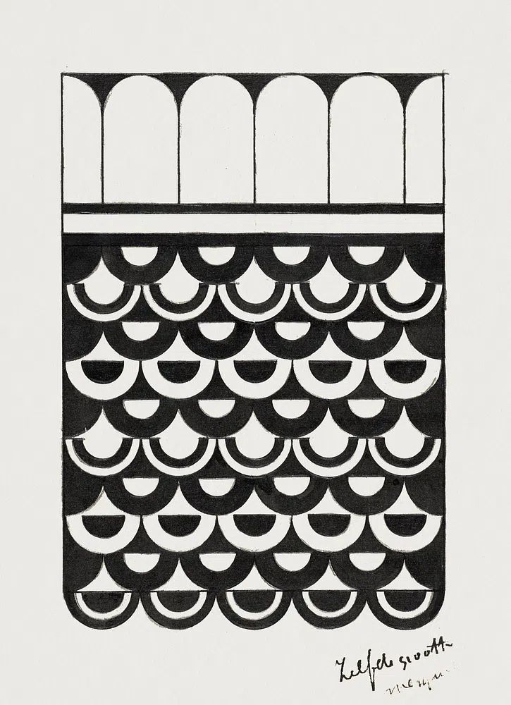 Ornament scales (Ornament van schubben). poster — abstract art