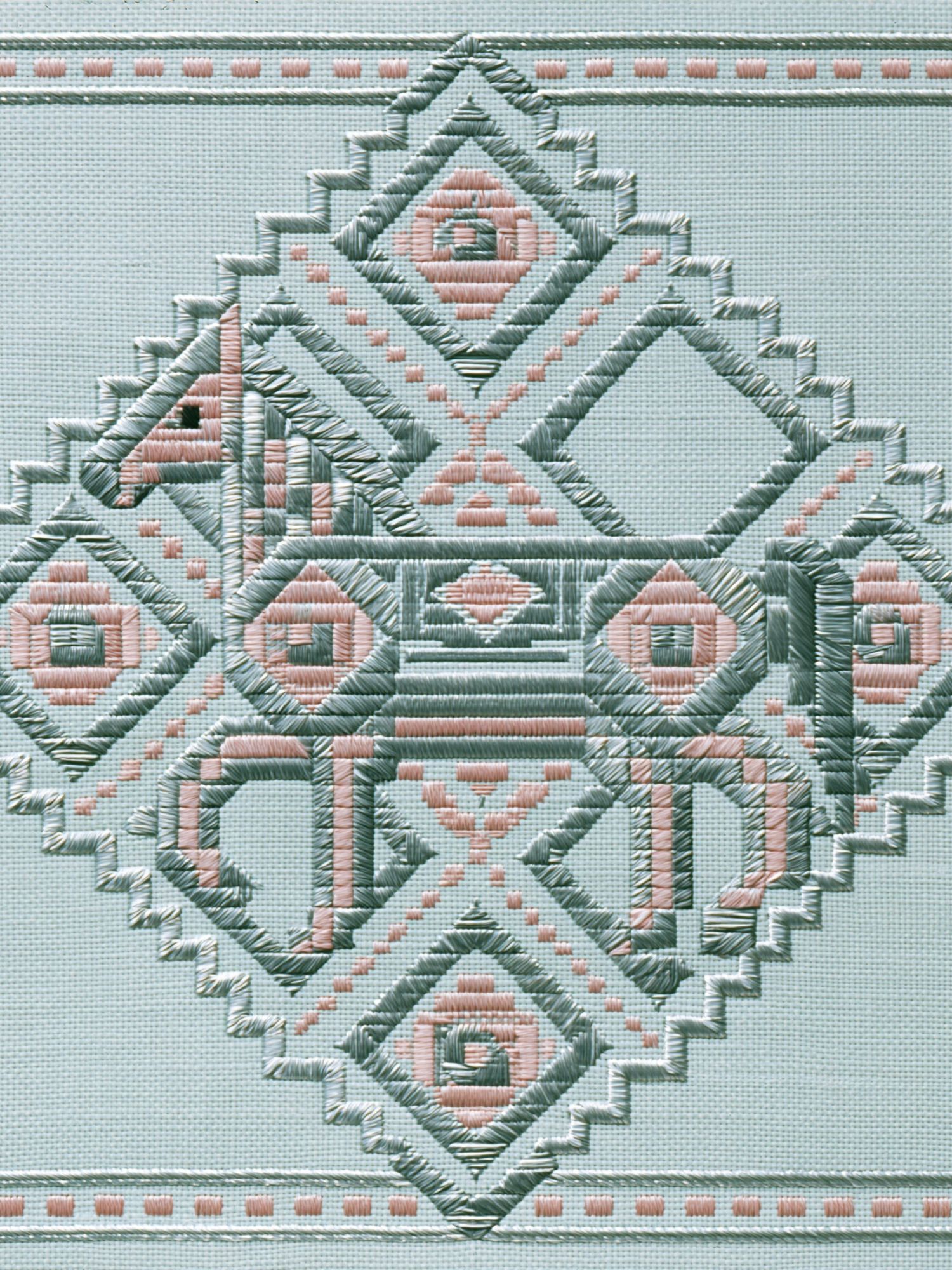 Geometric Embroidery Pattern Poster. poster — abstract art