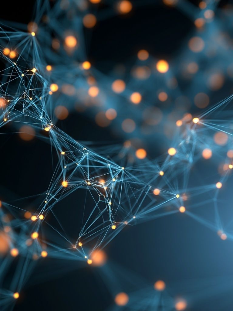 Neon Network Abstract Poster. poster — abstract art