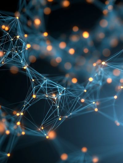Neon Network Abstract Poster. poster print