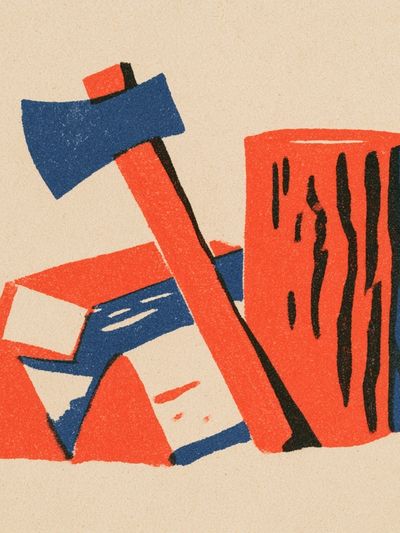 Geometric Red Blue Abstract Poster.