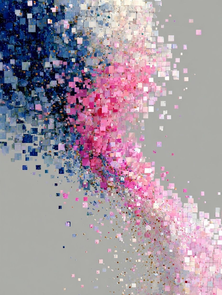 Pastel Pixel Drift Abstract Poster. poster detail