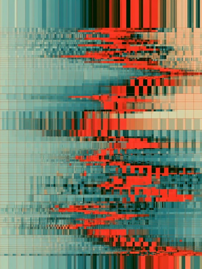 Glitch Grid Abstract Poster. poster detail