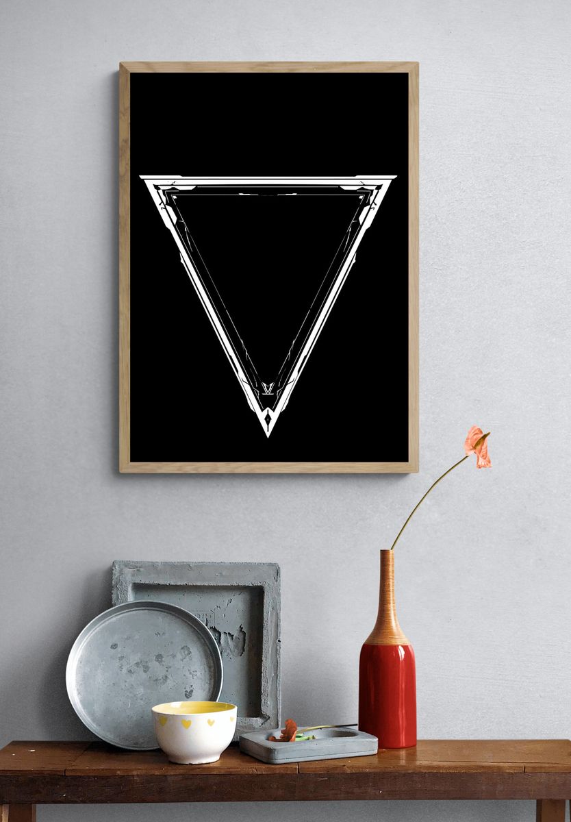 Inverted Triangle Minimalist Print. — room view 3