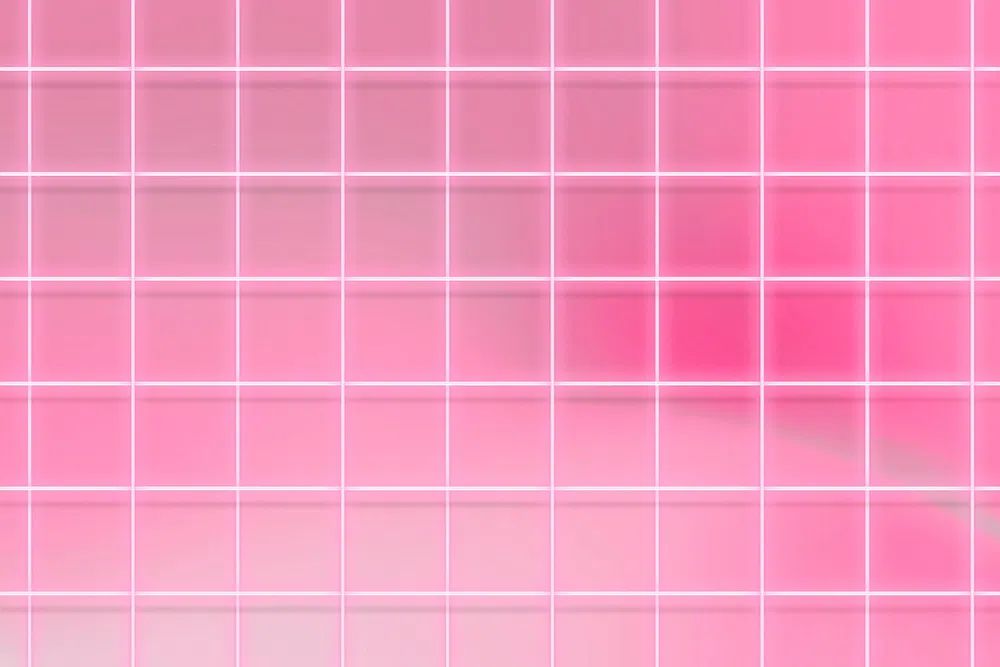 Neon pink grid patterned background. poster — abstract art