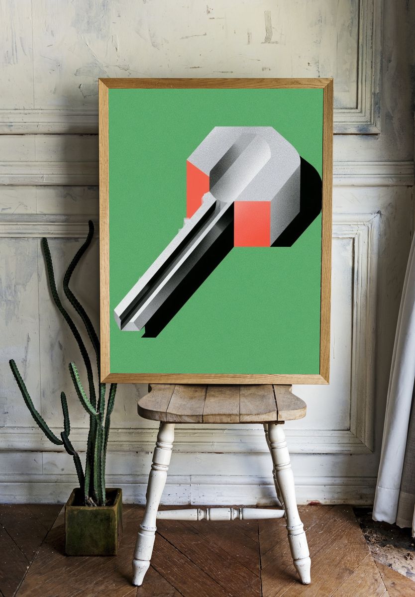 Geometric Key Abstract Poster. — room view 1