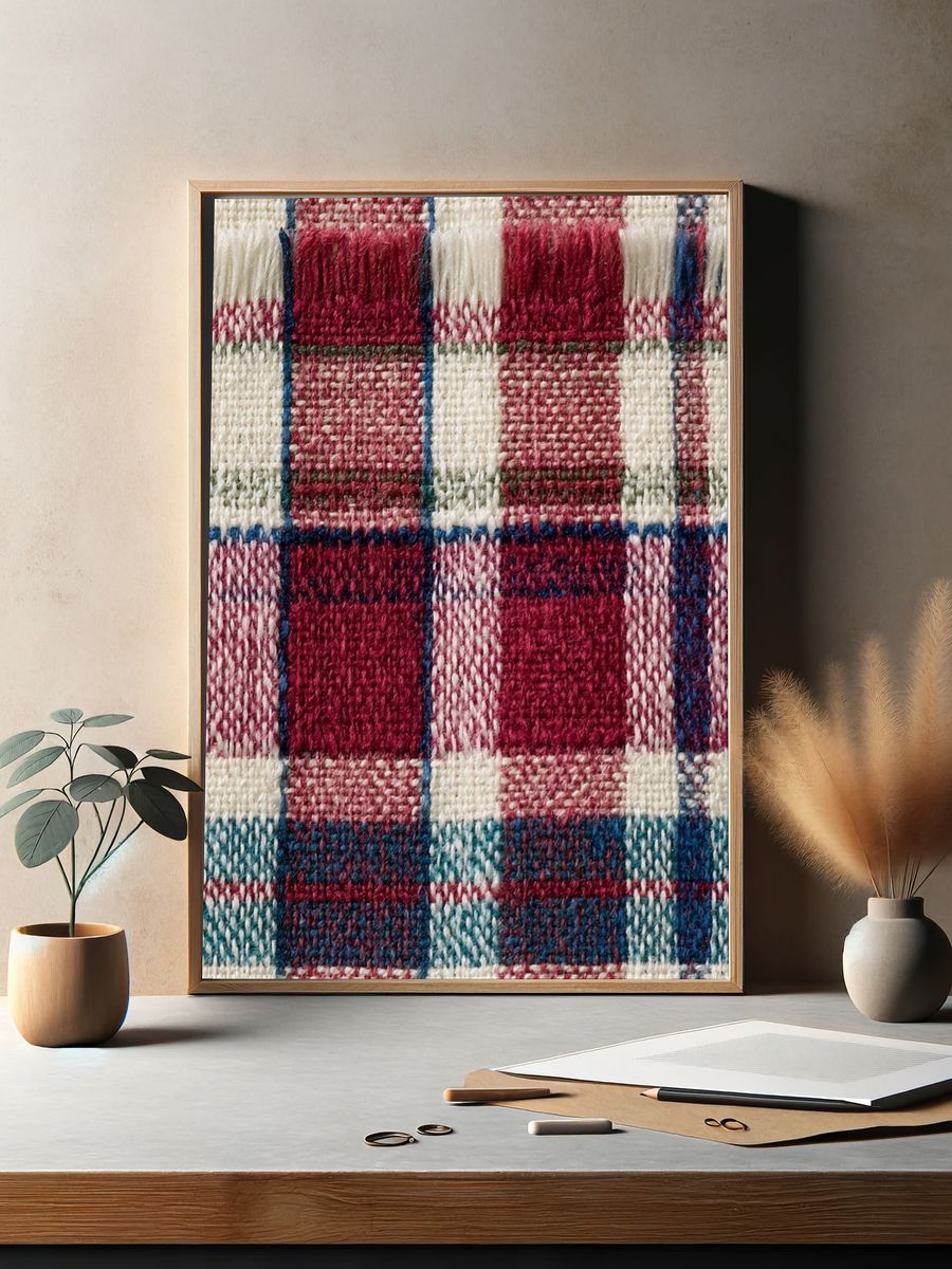Plaid Textile Texture Print. — room view 2