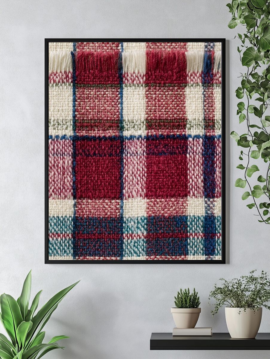 Plaid Textile Texture Print. — room view 4