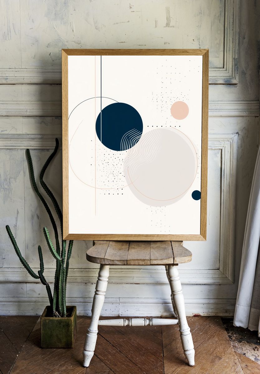 Minimal Geometric Balance Poster. — room view 1