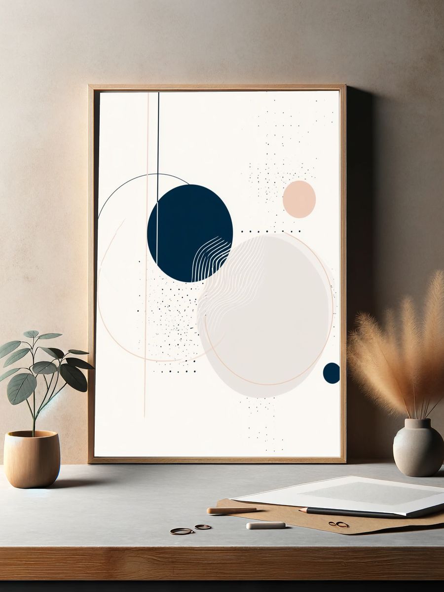 Minimal Geometric Balance Poster. — room view 2