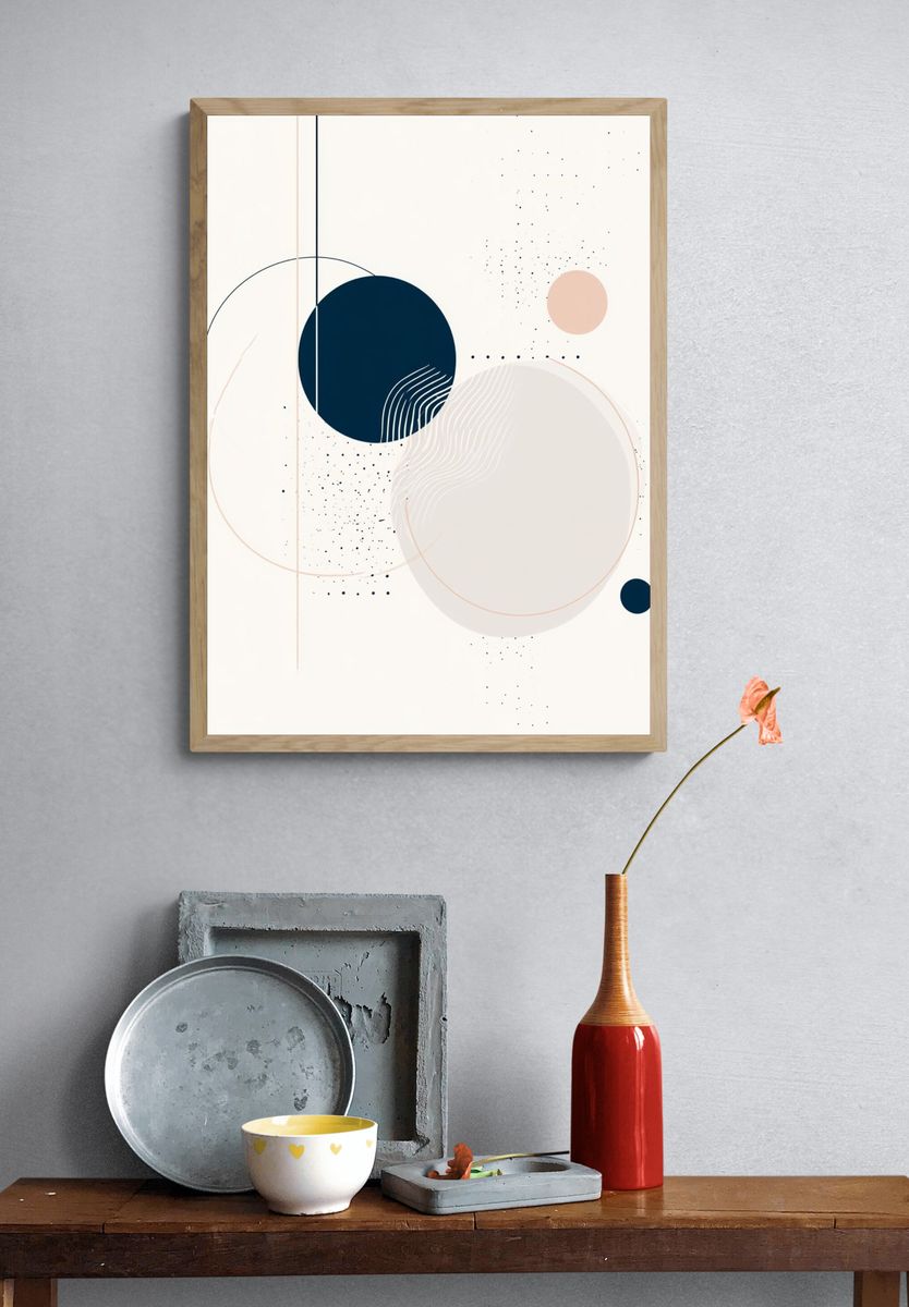 Minimal Geometric Balance Poster. — room view 3