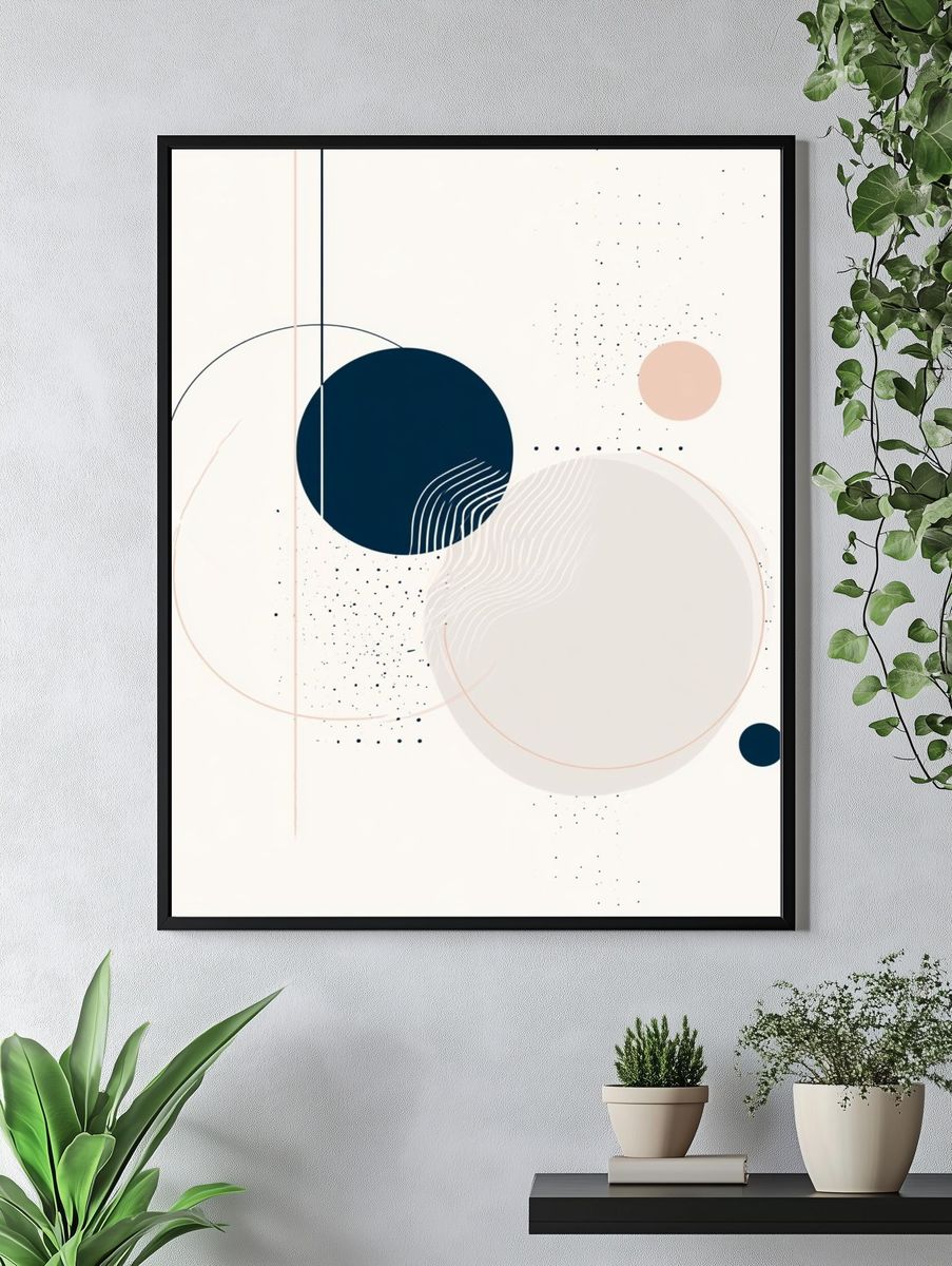 Minimal Geometric Balance Poster. — room view 4