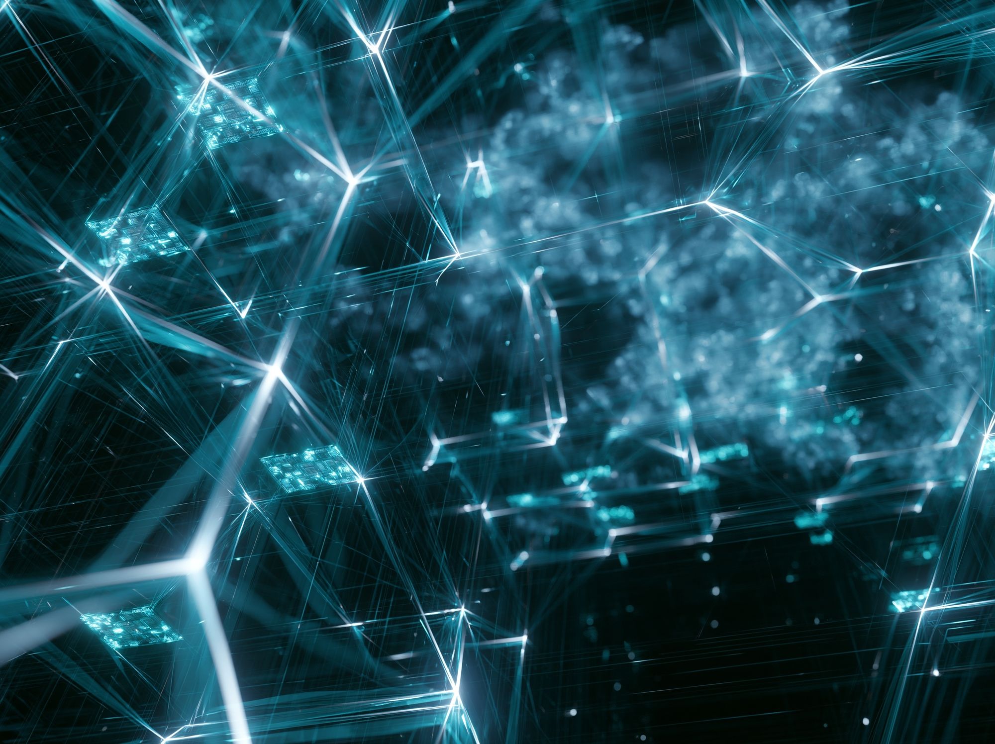Neon Network Abstract Poster. poster detail