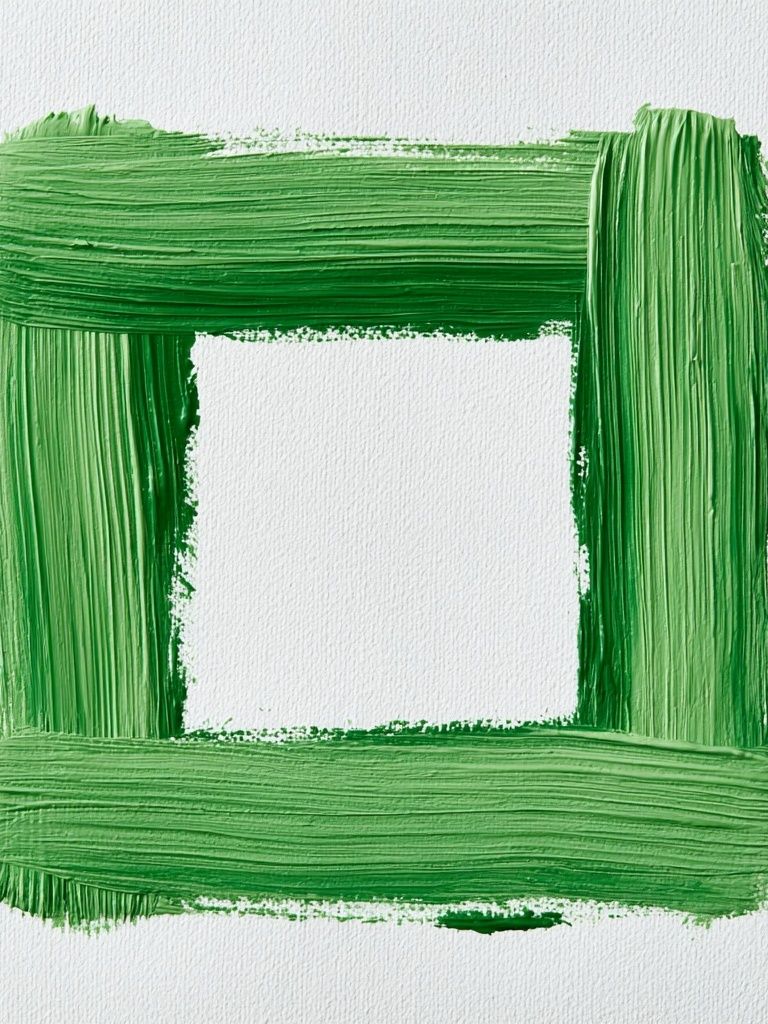 Green Brushstroke Frame Abstract Poster. poster — abstract art