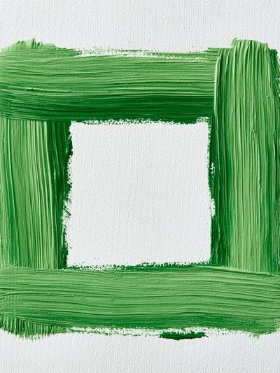 Green Brushstroke Frame Abstract Poster.