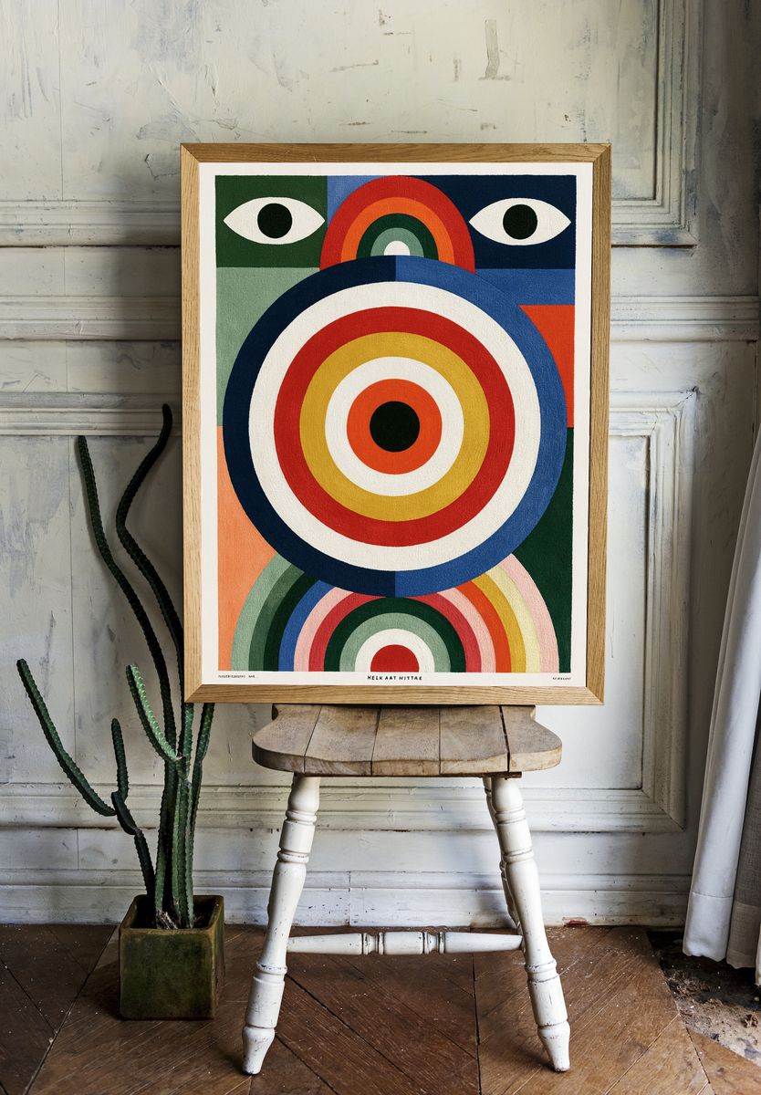 Geometric Rainbow Eyes Poster. room preview