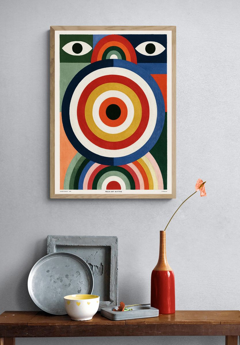 Geometric Rainbow Eyes Poster. — room view 3