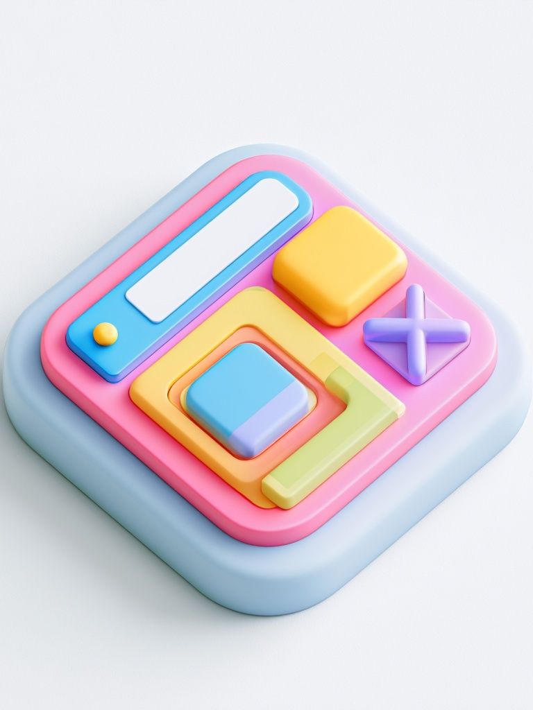 Pastel 3D Geometric Abstract Poster. poster detail