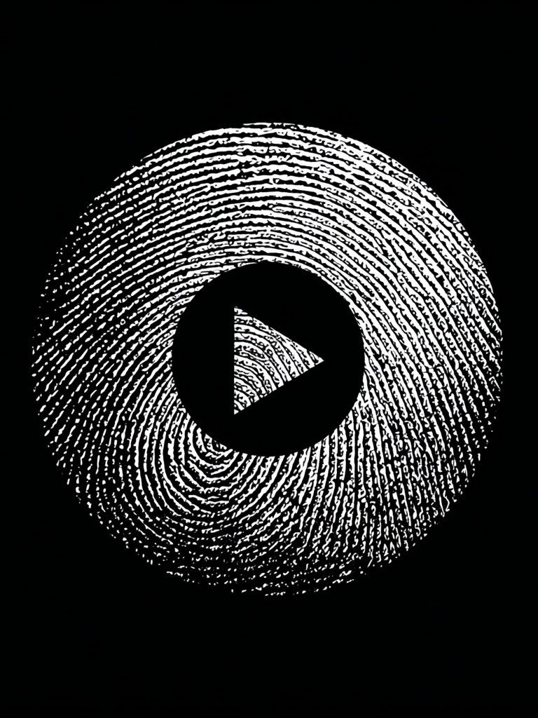 Fingerprint Play Button Abstract Print. poster detail