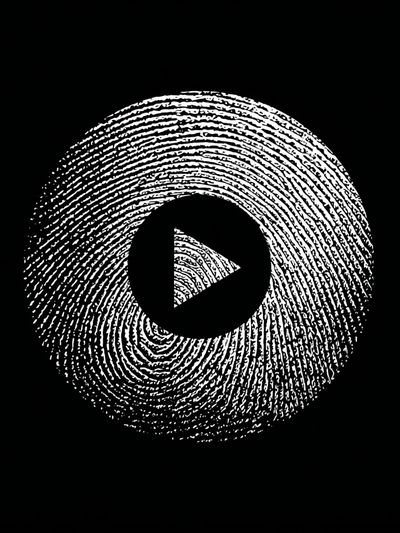 Fingerprint Play Button Abstract Print. poster print