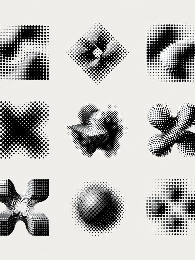 Halftone Geometric Abstract Poster. poster — abstract art