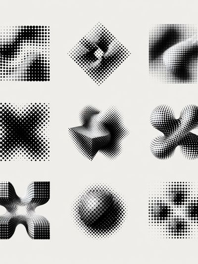 Halftone Geometric Abstract Poster. poster