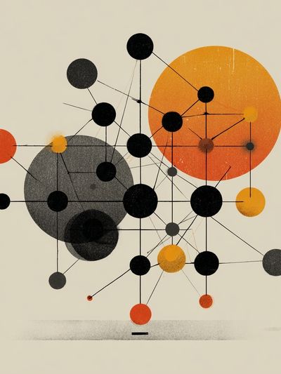 Mid-Century Orbit Abstract Poster. poster