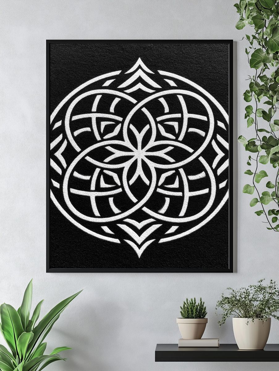 Celtic Knot Mandala Black-White Poster. — room view 4