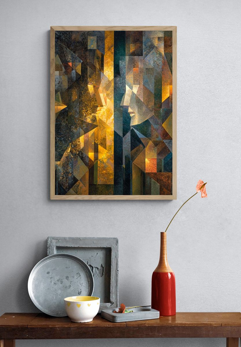 Geometric Light Abstract Poster. — room view 3