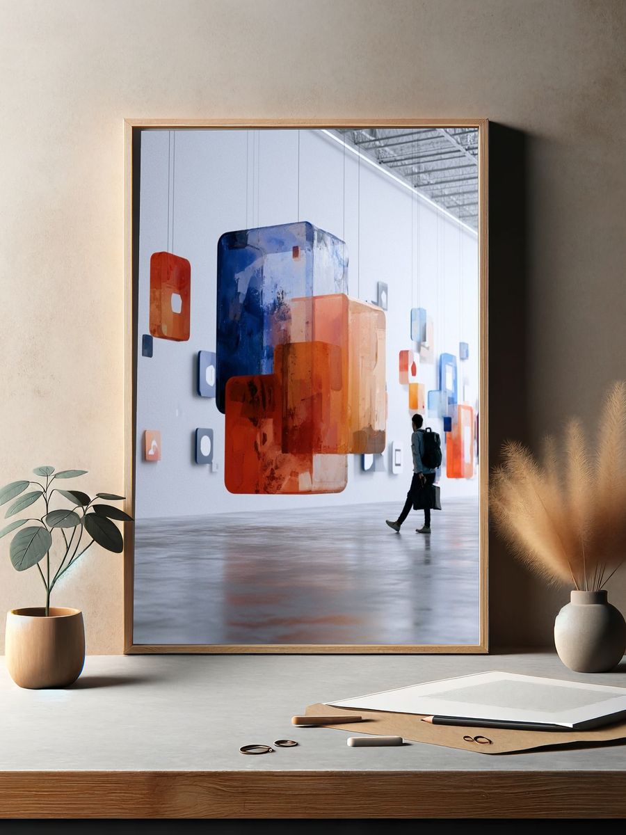 Floating Gallery Abstract Poster. — room view 2