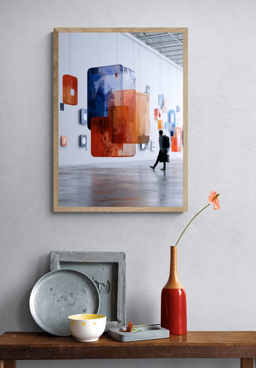Floating Gallery Abstract Poster. — room view 3