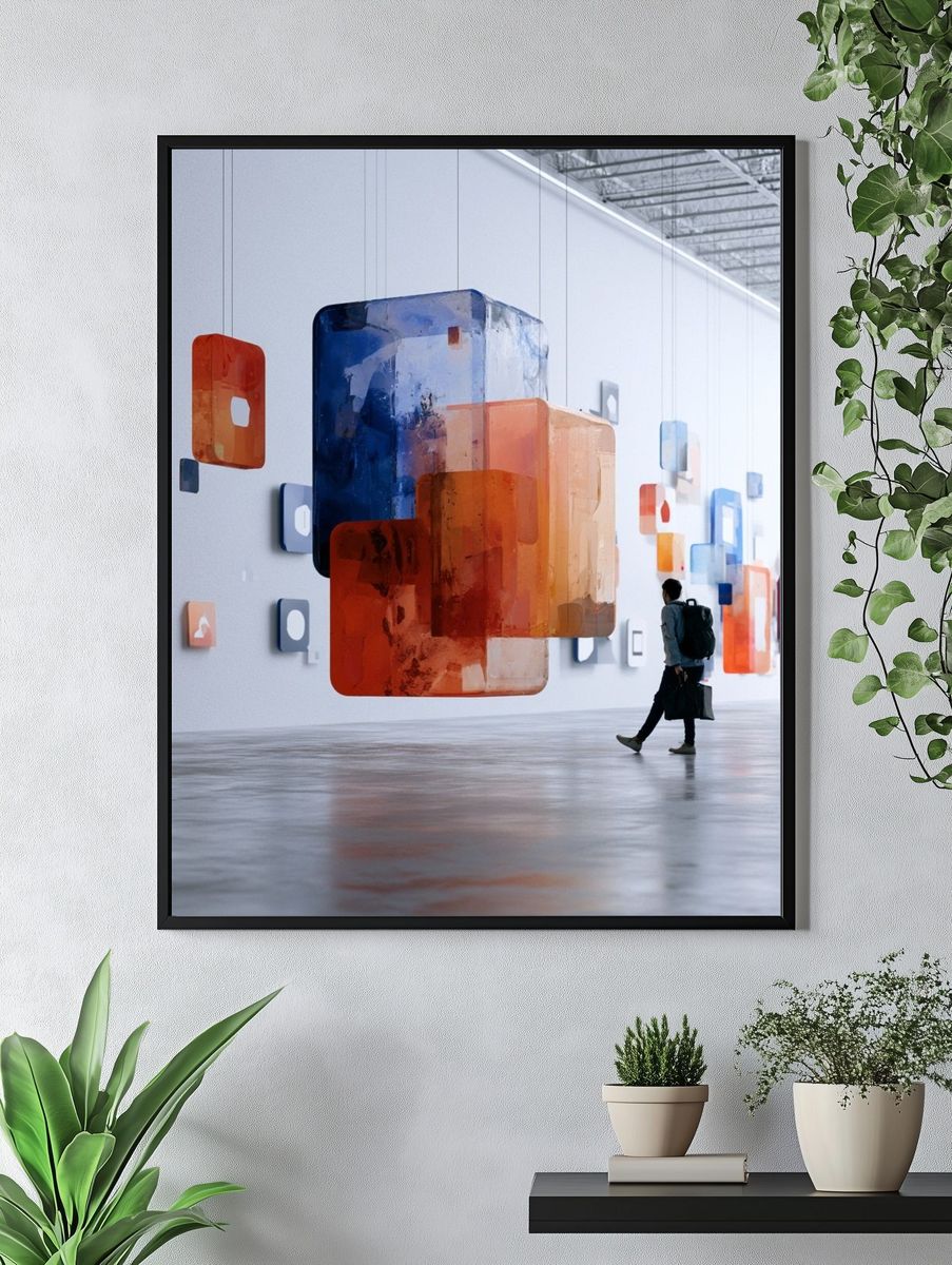 Floating Gallery Abstract Poster. — room view 4
