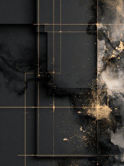Black Gold Geometric Abstract Poster. poster