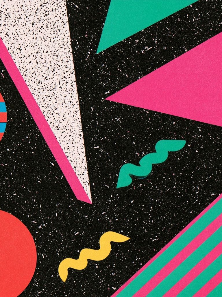 Neon Memphis Geometric Poster. poster detail