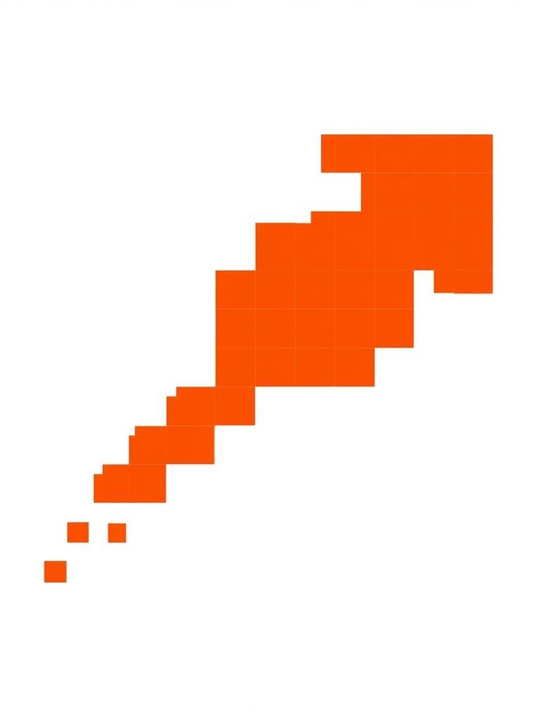 Orange Pixel Staircase Abstract Poster. poster detail