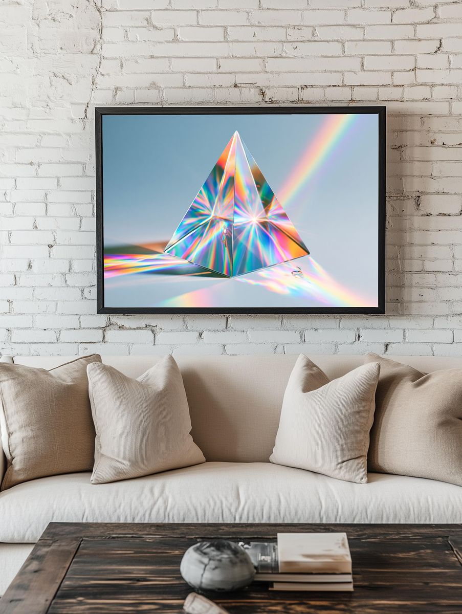 Prismatic Pyramid Abstract Poster. — room view 1