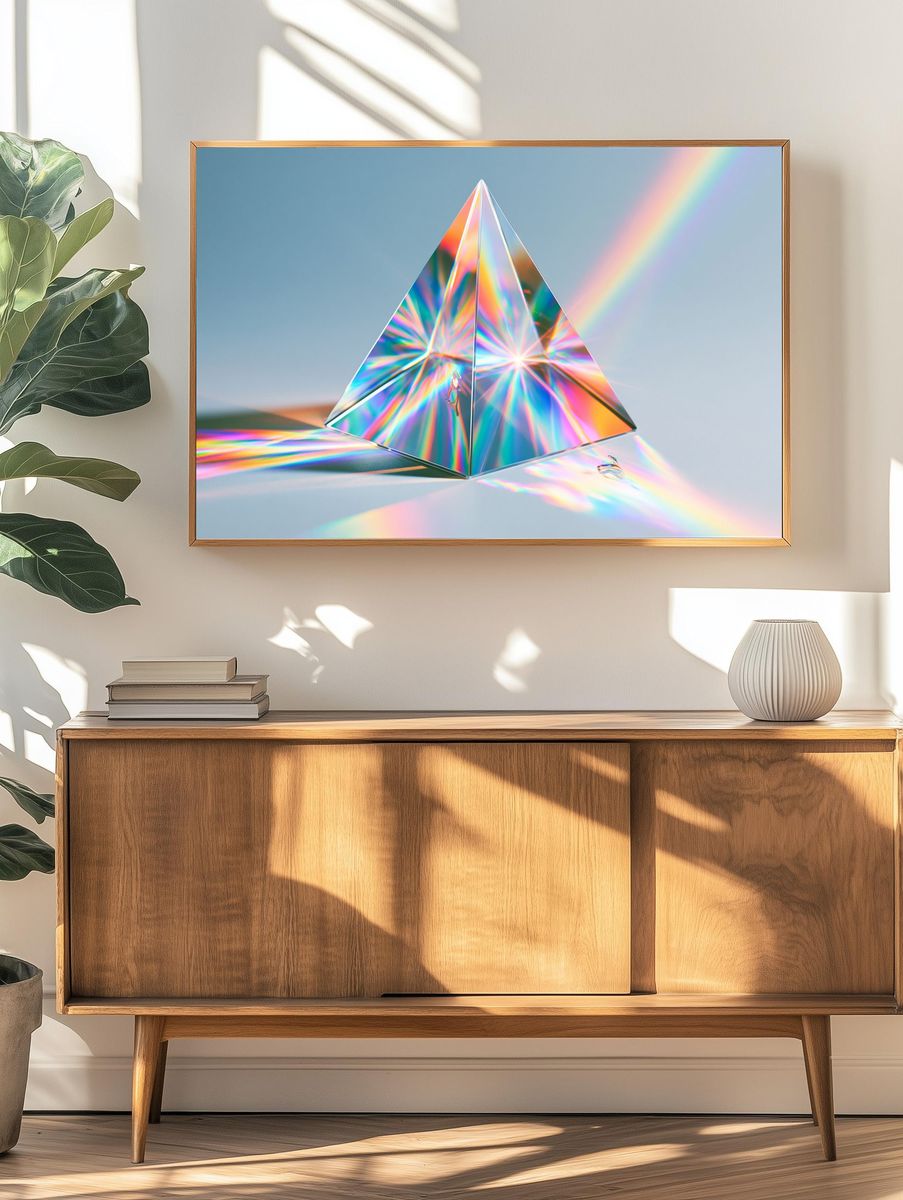 Prismatic Pyramid Abstract Poster. — room view 3
