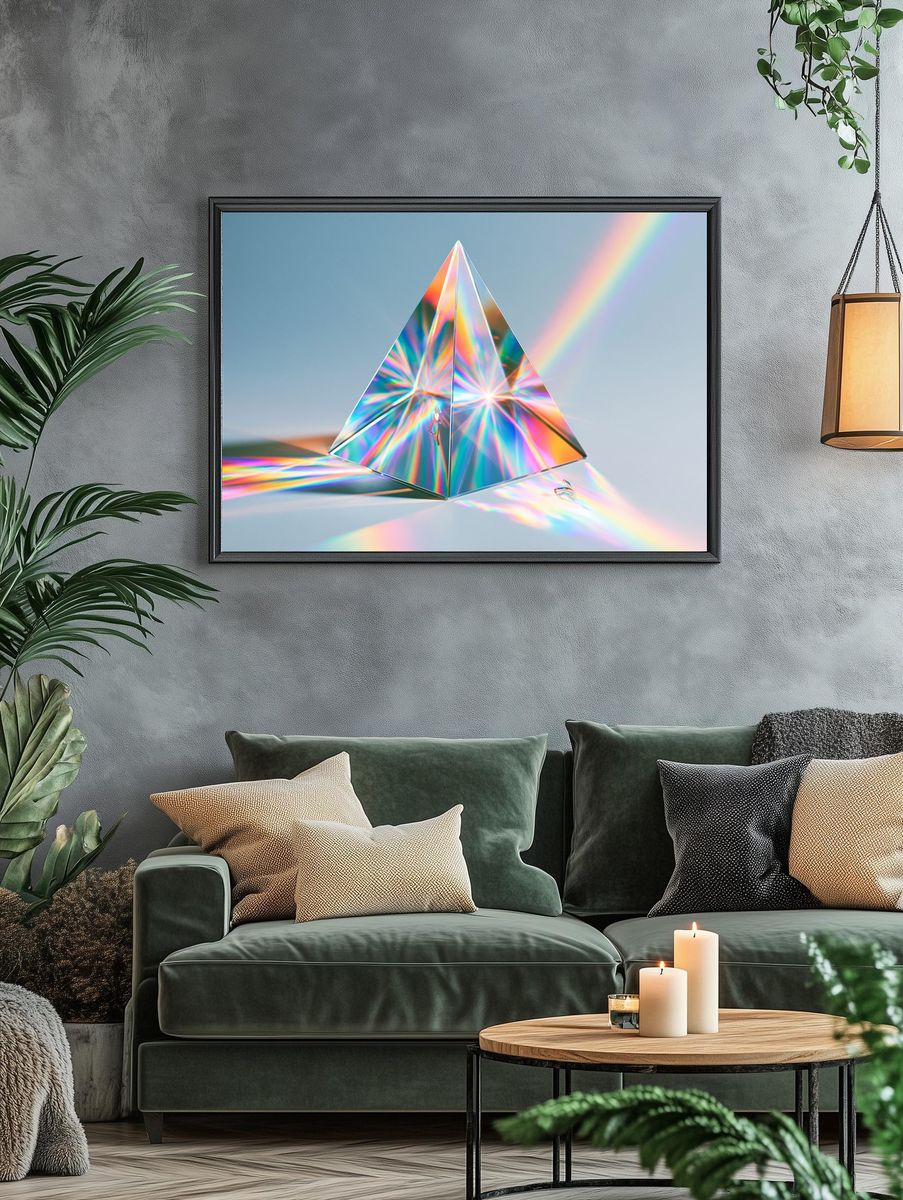 Prismatic Pyramid Abstract Poster. — room view 4