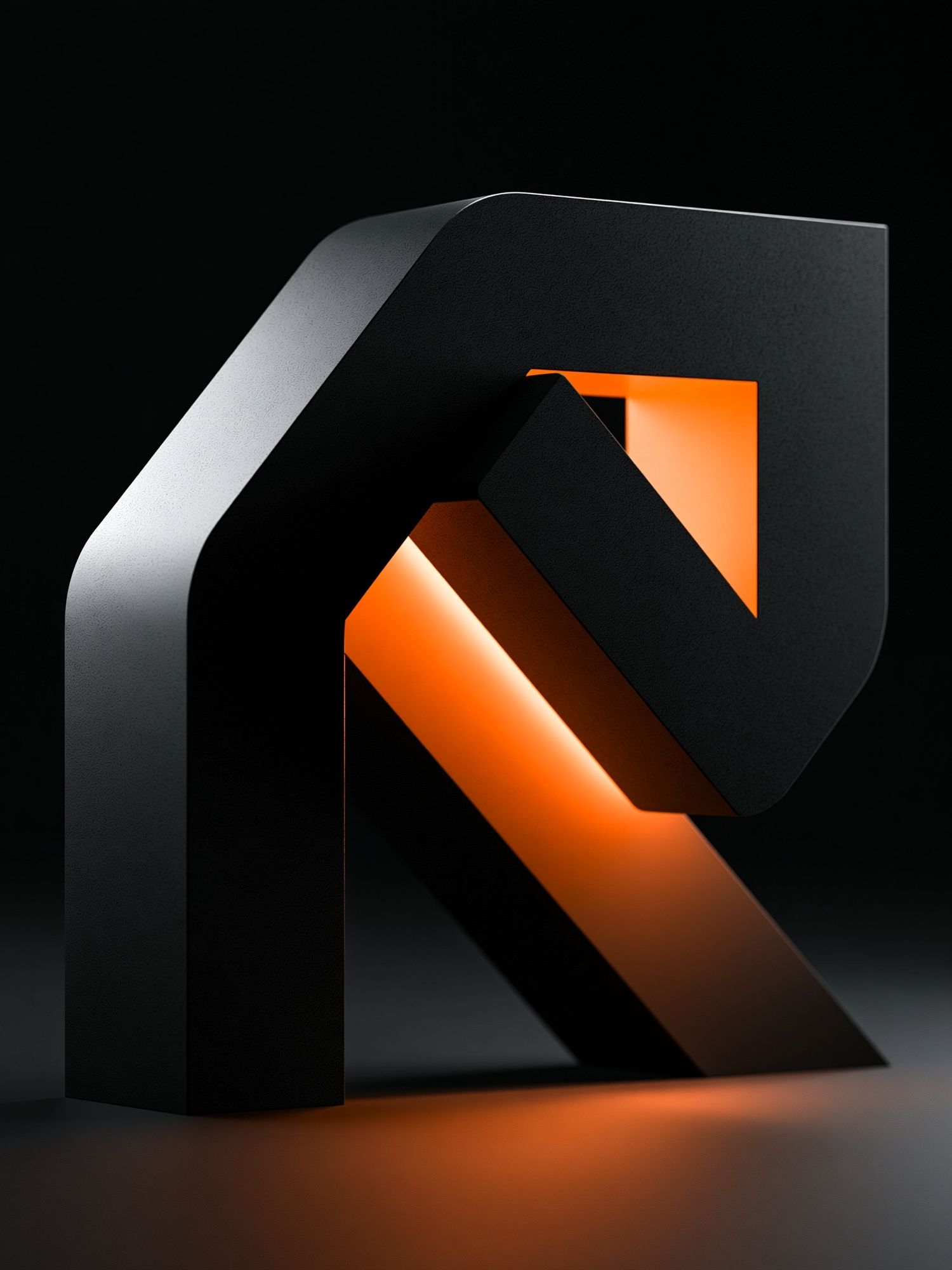Geometric Orange Black Abstract Poster. poster detail