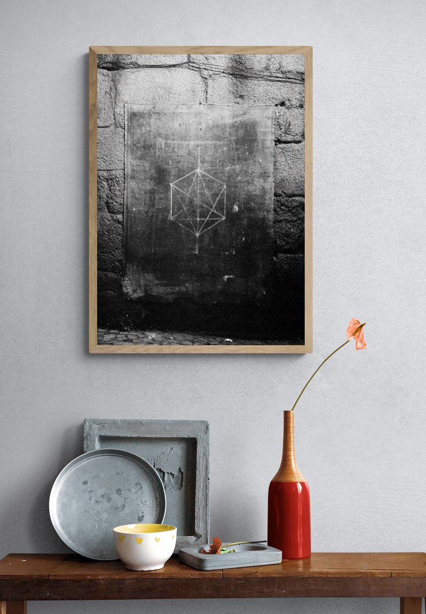 Geometric Chalk Wall Poster. — room view 3