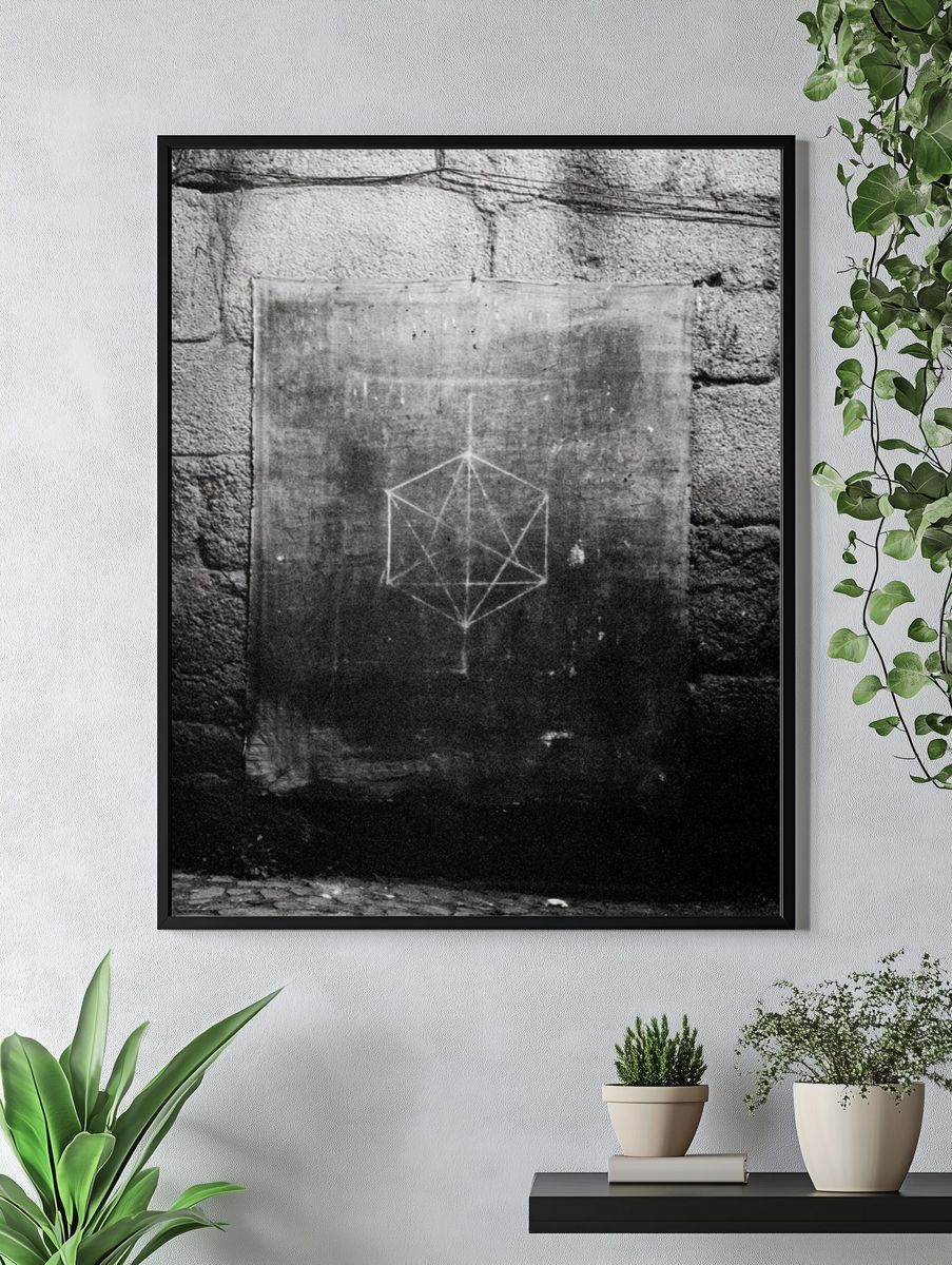 Geometric Chalk Wall Poster. — room view 4