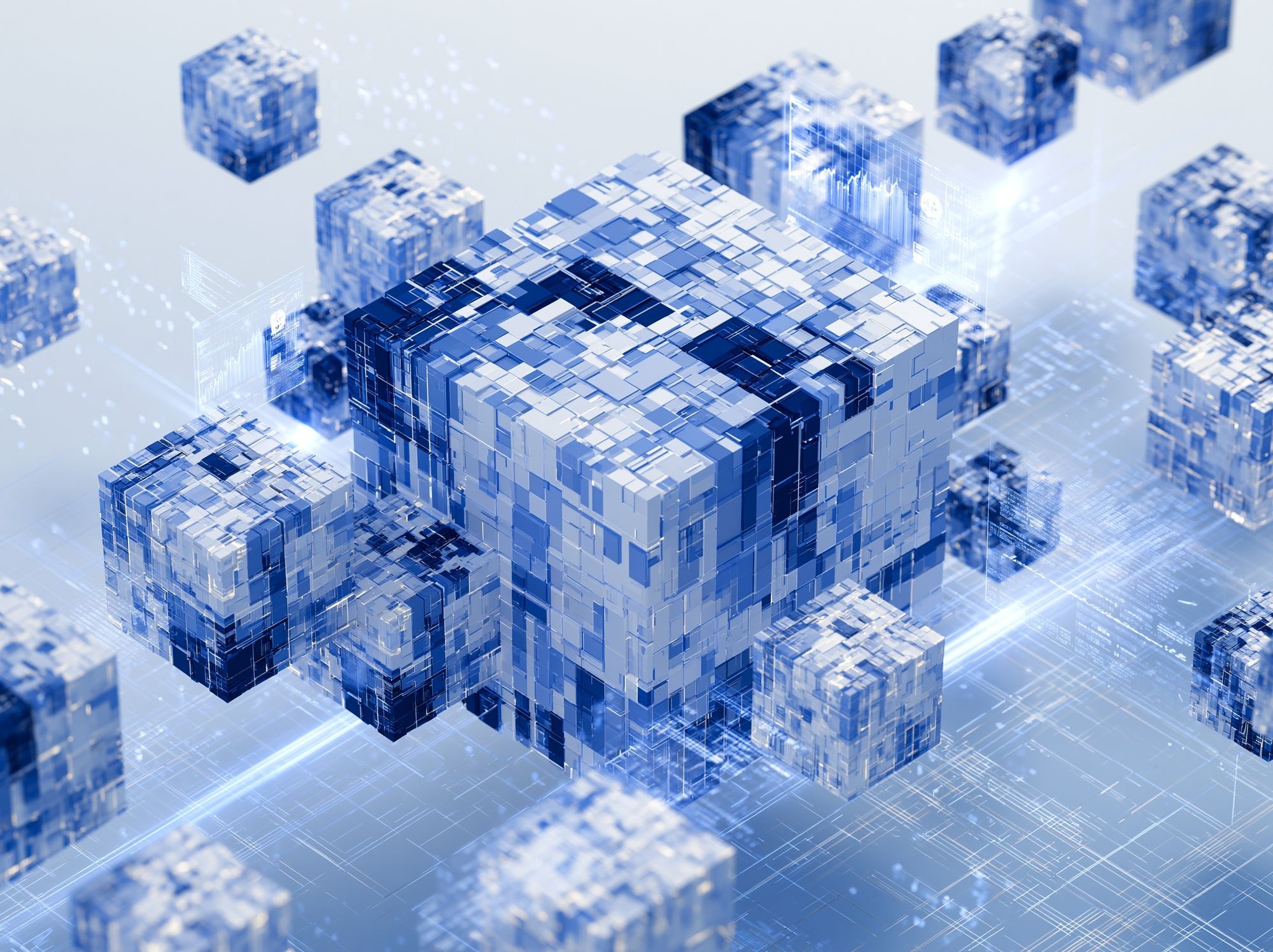 Digital Cube Network Abstract Poster. poster detail