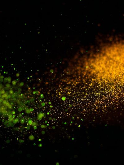 Green and Gold Particle Burst Poster. poster print